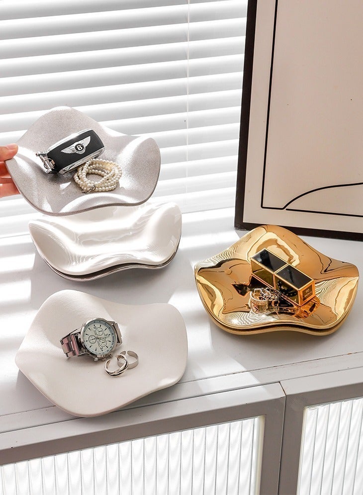 علبة تخزين مجوهرات 17 × 17 × 3 سم - ديكور منزلي فاخر للهدايا الرمضانية وإكسسوارات الزفاف ، عدم الانزلاق - Image 3